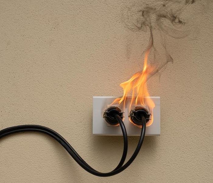 Fire in an electrical outlet